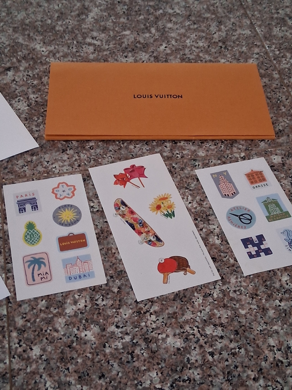 Louis Vuitton Orange Envelope with Sticker Sheets